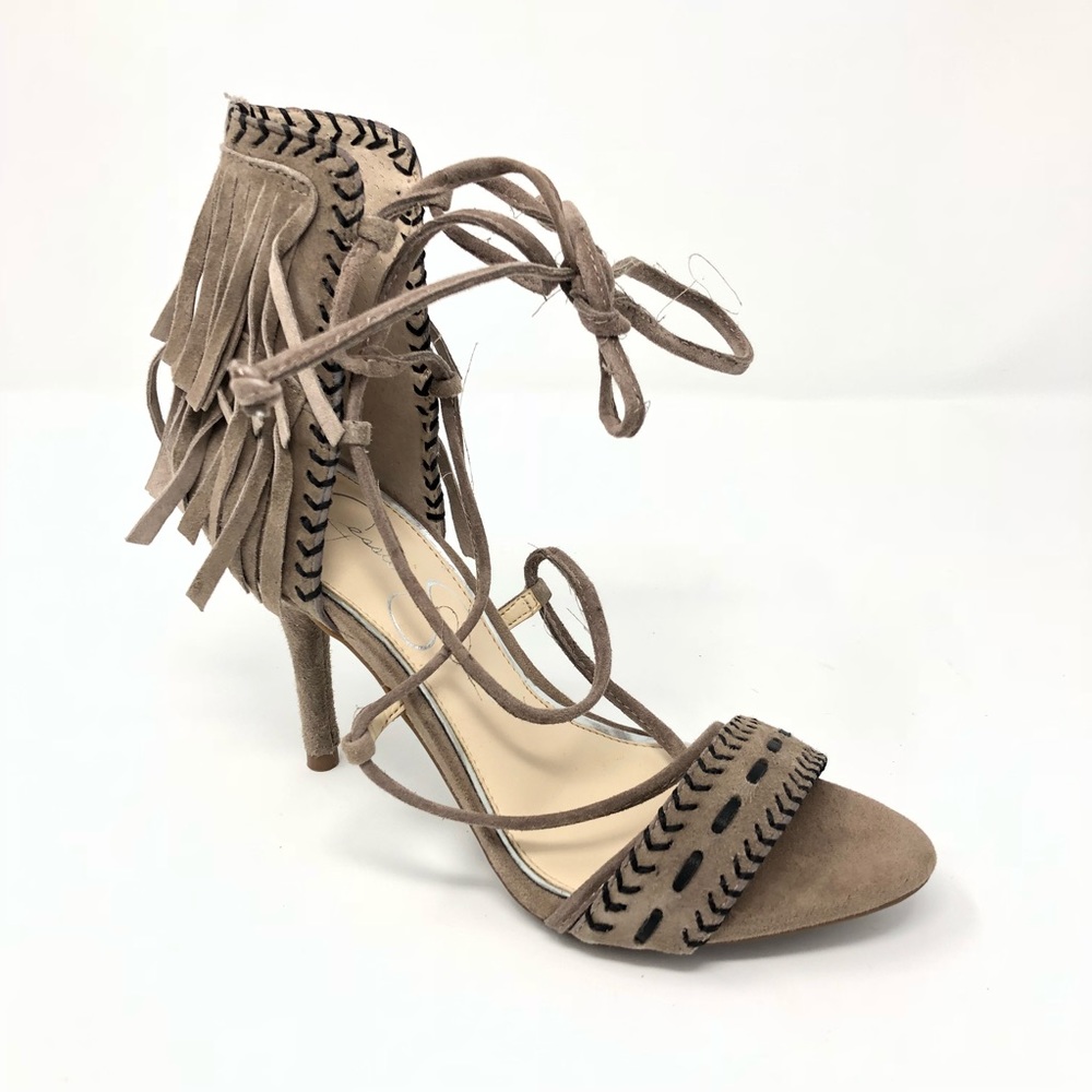 Jessica Simpson Mareya Open Toe Taupe Heels 5.5